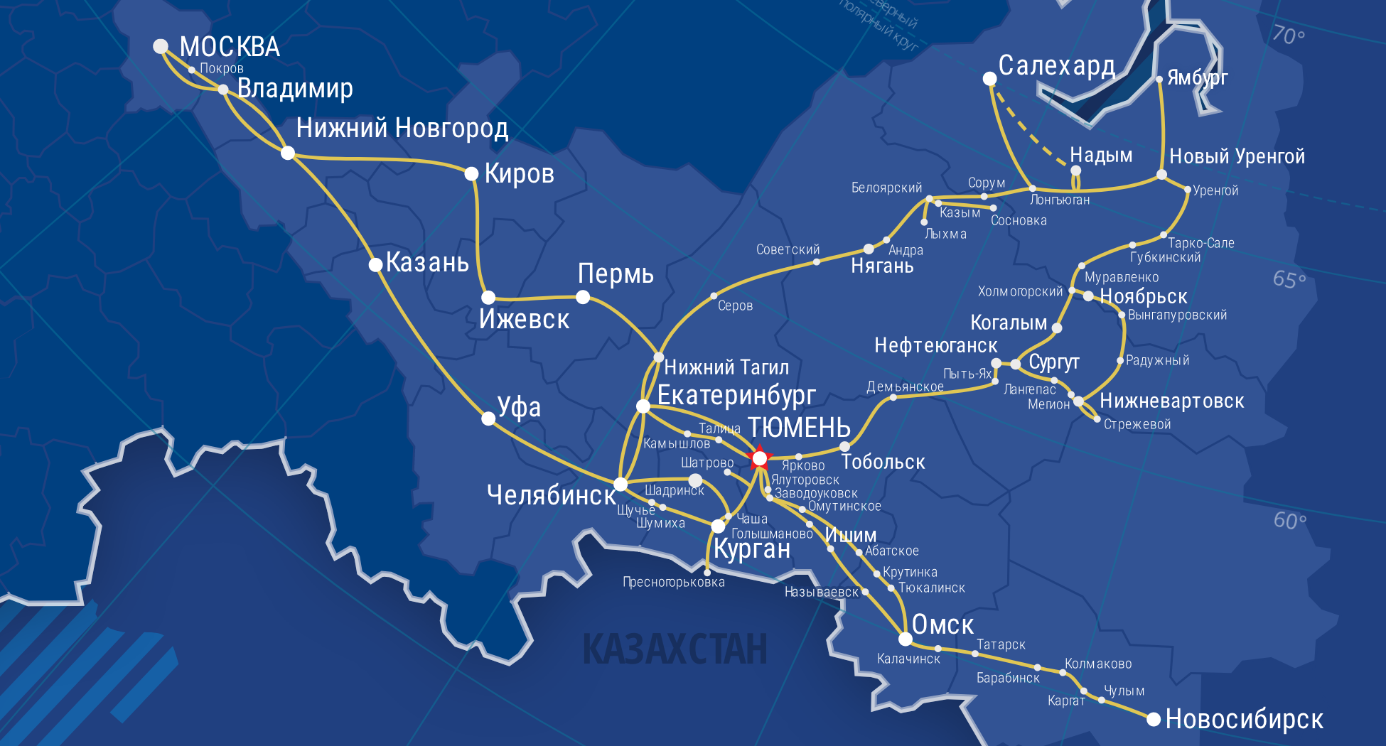 Карта магистралей ВОЛС ООО «Зуммер»